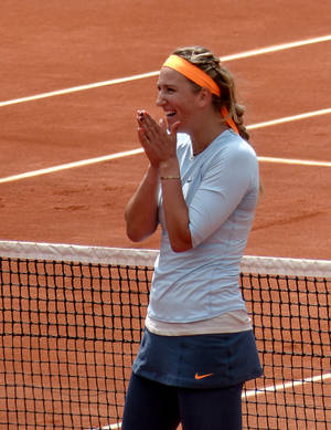 Victoria Azarenka With Her Hands Together Wallpaper