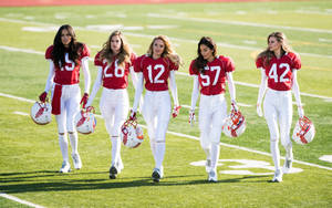 Victoria's Secret Angels Football Players Wallpaper