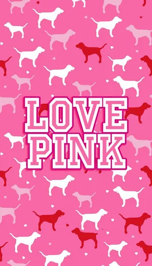 Victoria's Secret Love Pink Dog Pattern Wallpaper