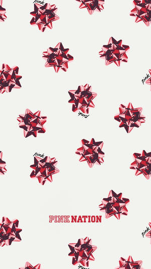 Victoria's Secret Red Ribbon Pattern Wallpaper