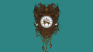 Victorian Decorative Wall Clock Wallpaper
