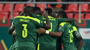 Victorious Senegal National Football Team Celebrating At Africa Cup Wallpaper