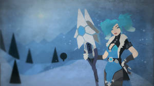 Video Game Paladins Evie Black Ice Vector Art Wallpaper