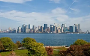View From Afar Of New York City Laptop Wallpaper