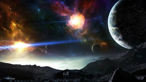 View From The Moon 1440p Gaming Wallpaper