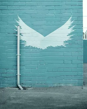 Vijay Mahar Blue Wall White Paint Wallpaper