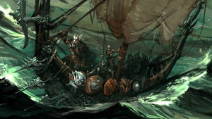 Viking Ship Warrior Tribe Wallpaper