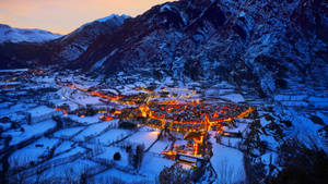 Village In Winter Aesthetic Weather Wallpaper