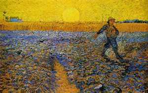 Vincent Van Gogh Sower At Sunset Wallpaper