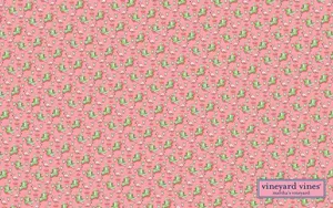 Vineyard Vines Green And Pink Flowers Wallpaper