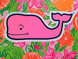 Vineyard Vines Whale On Flowers Wallpaper