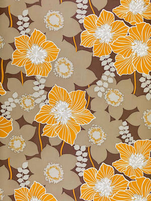 Vintage 70s Stripes Flowers Wallpaper