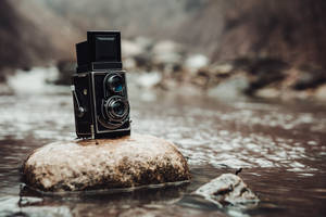 Vintage Box Camera At Brook Wallpaper