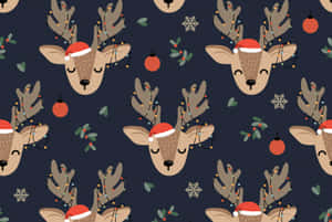 Vintage Christmas Reindeer Wallpaper