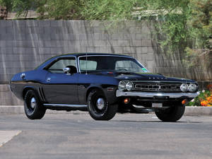 Vintage Dodge Challenger R/t Against Skyline Wallpaper