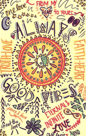 Vintage Hippie Always Good Vibes Wallpaper