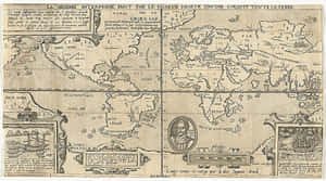 Vintage Mapof Arctic Explorationby Sir Francis Drake Wallpaper