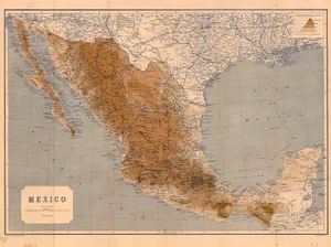 Vintage Mapof Mexico Wallpaper