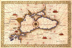 Vintage_ Nautical_ Map_ Black_ Sea Wallpaper