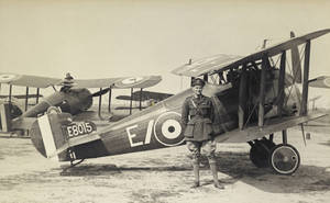 Vintage Picture Of Soldier By Plane Wallpaper