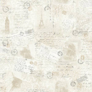 Vintage Script With Mail Stamp Wallpaper