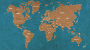 Vintage Style World Map Desktop Wallpaper Wallpaper