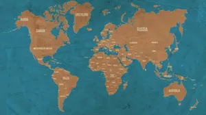 Vintage Style World Map Desktop Wallpaper Wallpaper