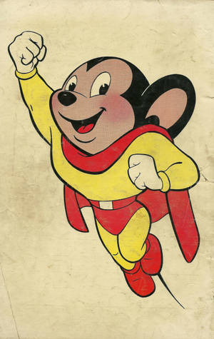 Vintage Superhero - Mighty Mouse In Full Vigor Wallpaper