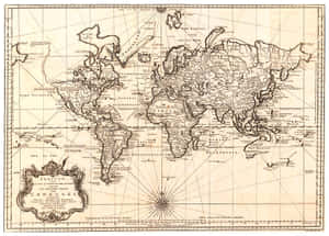 Vintage World Map Antique Style Wallpaper