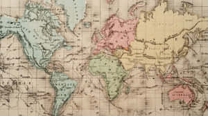 Vintage World Map Desktop Background Wallpaper