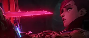 Violet Arcane Dodging Laser Blade Wallpaper