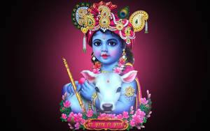 Violet Child Krishna Art Wallpaper