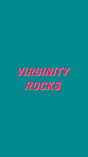 Virginity Rocks Teal Background Wallpaper