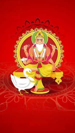 Vishwakarma Hindu God Illustration Wallpaper