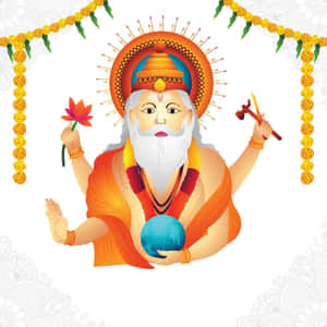 Vishwakarma Hindu God Illustration Wallpaper