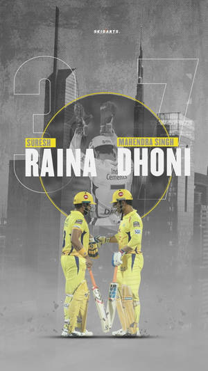 Visionary Leaders Of Csk - Ms Dhoni And Suresh Raina Wallpaper