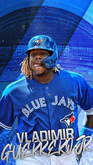 Vladimir Guerrero Jr. In Action - A Powerful Swing Wallpaper