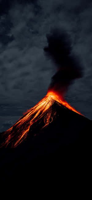 Volcán De Fuego Volcano Silhouette Wallpaper