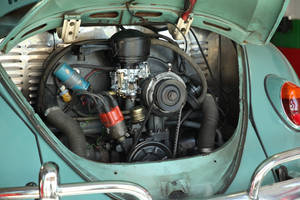 Volkswagen Engine Made Of Mint Green Metal Wallpaper