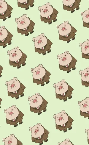Waddles In Formal Wear Pattern Wallpaper