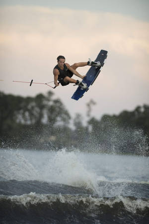 Wakeboarding Batwing Aerial Trick Wallpaper