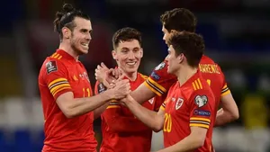 Wales National Football Team Cheering Each Other Wallpaper