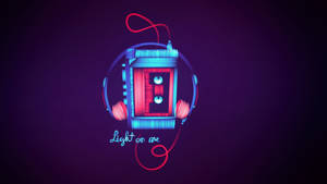 Walkman Device In Neon Aesthetic Wallpaper