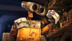 Wall E Holding Rubiks Cube Wallpaper