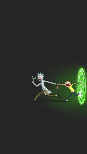 Wall Portal Rick And Morty Iphone Wallpaper