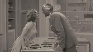 Wanda And Vision Cook Up Some Trouble In This '50s-themed Kitchen. Wallpaper