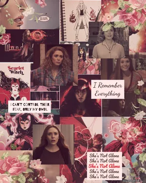 Wanda Maximoff Flower Designs Wallpaper