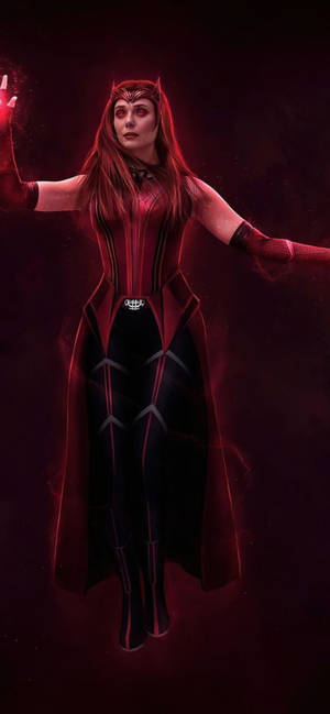 Wanda Maximoff Flying Marvel Iphone Xr Wallpaper