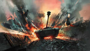 War Thunder_ Chaotic Battle Scene Wallpaper