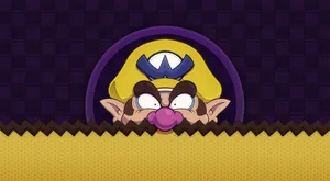 Wario Smirking Mischievously In His Iconic Outfit Wallpaper